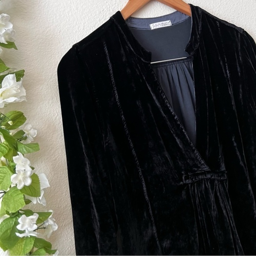RARE Free People x CP Shades Black Silk Blend Velvet She's Got It Tunic Dress - Picture 7 of 13